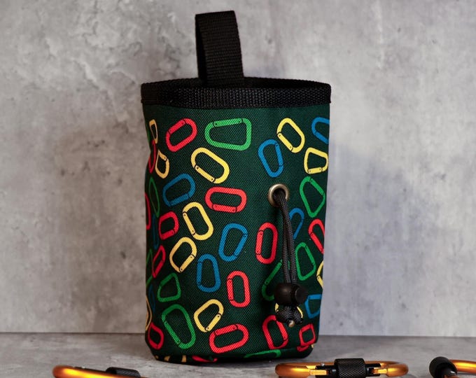 Clip On! Chalk Bag  | Colorful Carabiner Print
