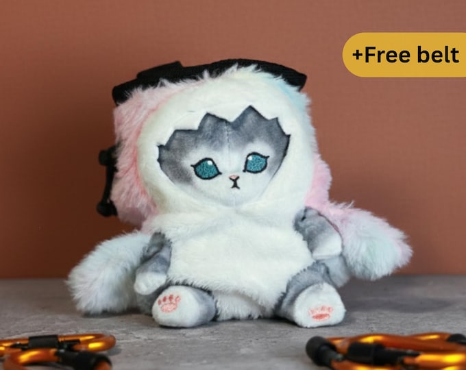 Handmade Cat Plush Chalk Bag