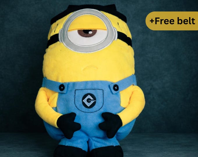 Sad Minion Chalk Bag | One-Eyed Plush Chalk Holder | Emotional Banana Buddy for Climbers