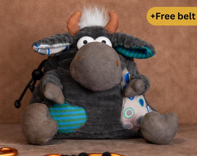 Plush Patchwork Bull Chalk Bag