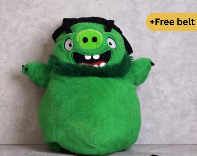King Pig Chalk Bag, Upcycled Plush Angry Birds Climbing Gear
