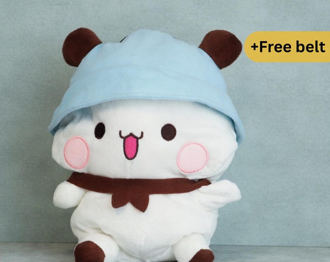 Kawaii Bear Chalk Bag | Soft Plush Rock Climbing Bag in Mint Hoodie