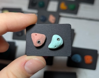 Rock Climbing Holds Earrings, Mini Climbing Hold Stud Earrings, Colorful Climber Jewelry, Bouldering Earrings, Gift for Climbers