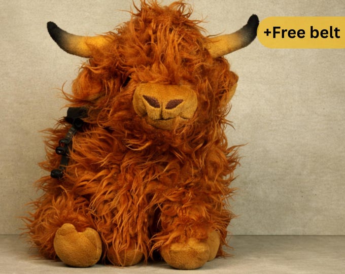 Highland Cow Chalk Bag | Fluffy Yak-Style Plush Climbing Accessory
