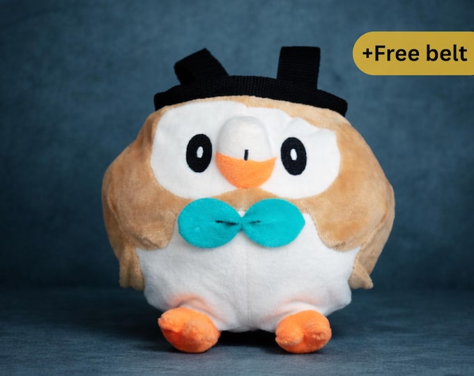 Rowlet Chalk Bag | Pokemon-Inspired Plush Climbing Gear