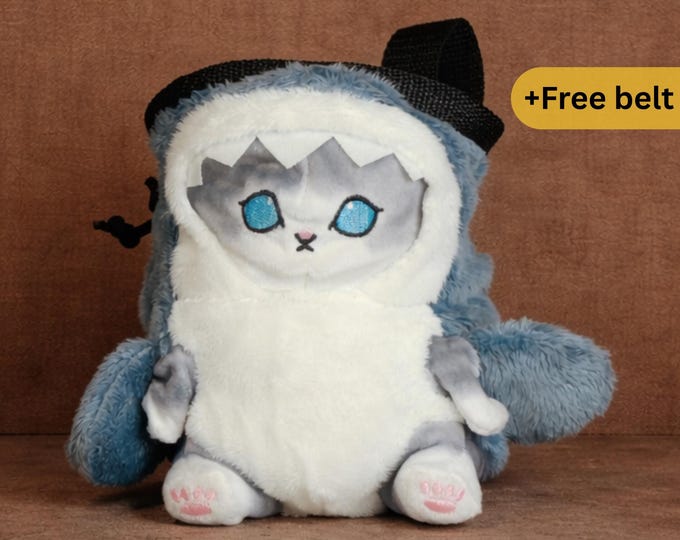 Plush  Shark Cat Chalk Bag