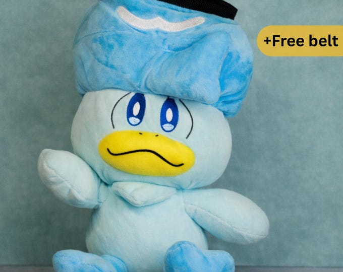 Quaxly Pokemon Plush Chalk Bag, Handmade Climbing Gear