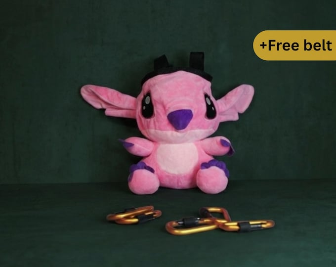Angel Alien Plush Chalk Bag | Pink Cosmic Cutie for Climbers