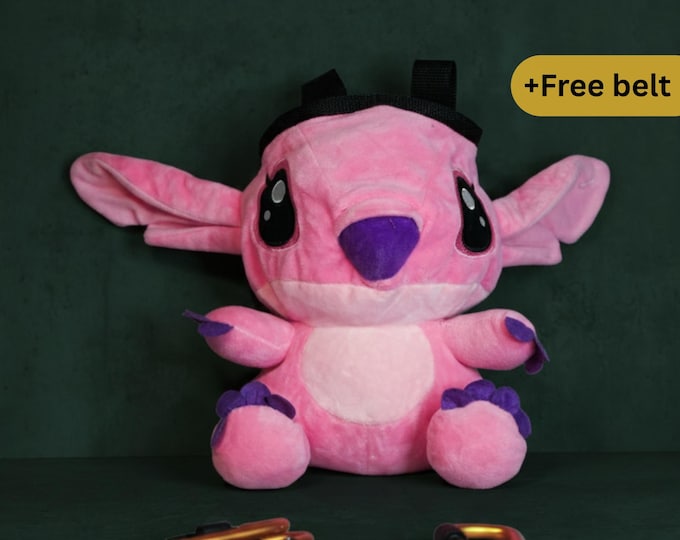 Angel Alien Plush Chalk Bag | Pink Cosmic Cutie for Climbers
