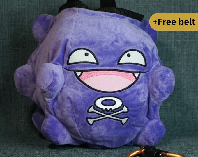 Koffing Pokemon Chalk Bag | Poison-Type Plush Rock Climbing Bag