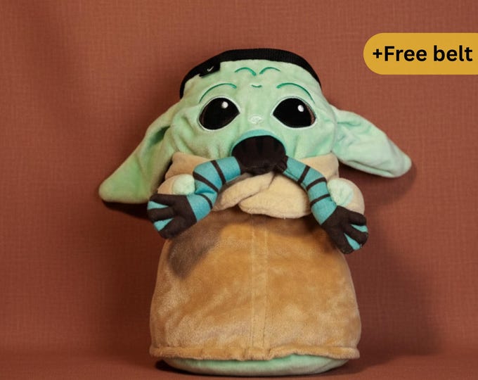 Grogu Chalk Bag | Baby Yoda Plush Climbing Accessory with Frog Snack