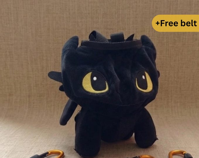 Toothless Chalk Bag, Night Fury Climbing Chalk Bag
