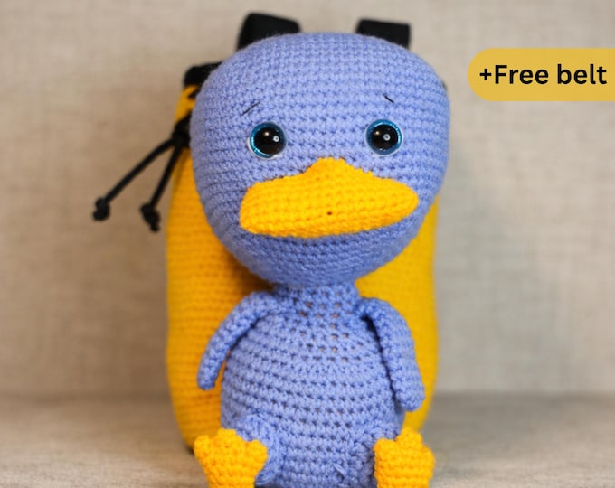 Crochet Blue Duck Chalk Bag