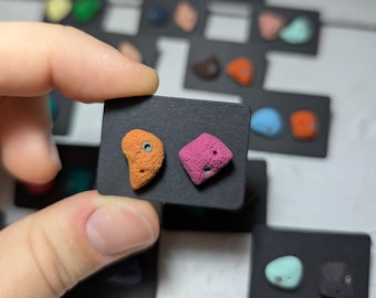 Climbing Hold Studs, Handmade Polymer Clay Earrings for Climbers