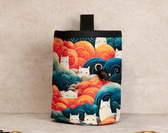 Wave Cats Climbing Chalk Bag, Japanese Seigaiha Art