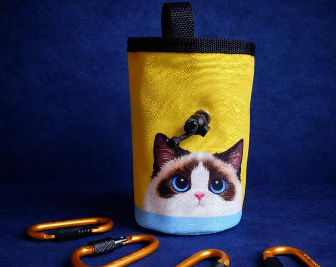 Blue-Eyed Cat Chalk Bag for Climbing