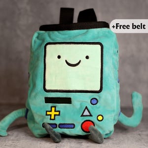 BMO Chalk Bag | Adventure Time Rock Climbing Gear | Geeky Plush Chalk Bag for Climbers