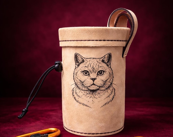 Custom Pet Portrait Leather Chalk Bag