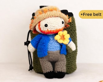 Crocheted Van Gogh – Handmade Chalk Bag for Climbing