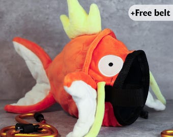 Magikarp Chalk Bag | Plush Pokémon-Inspired Climbing Accessory | Funny Gyarados Pre-Evolution Gift