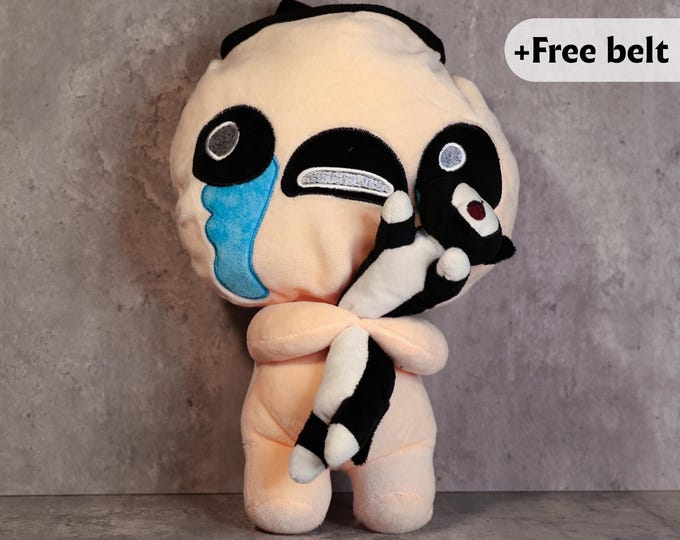 Isaac Crying Plush Chalk Bag | The Binding of Isaac Inspired | Sad Boy with Black Cat | Climbing Gear for Roguelike Fans
