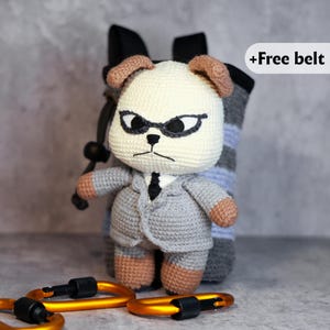 Crochet Business Dog, Chalk Bag | Funny Handmade Climbing Bag | Unique Gift for Bouldering Lovers