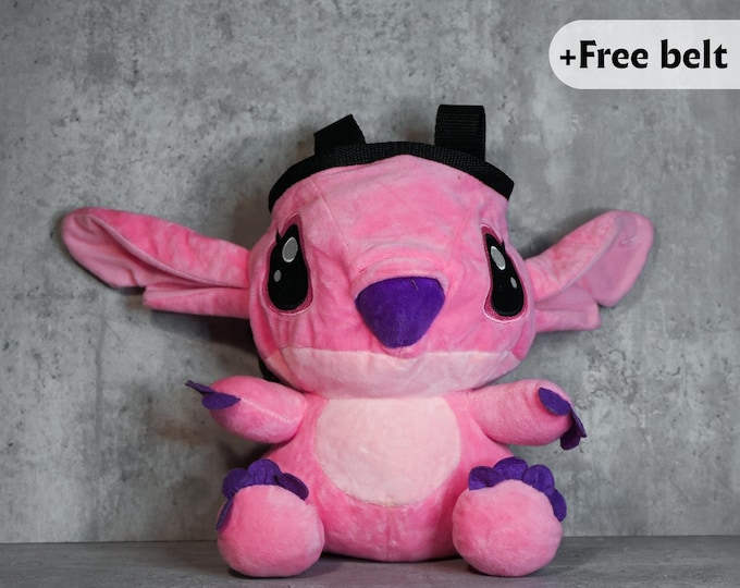 Angel Alien Plush Chalk Bag | Pink Cosmic Cutie for Climbers