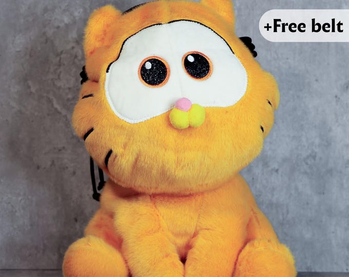 Garfield-Inspired Chalk Bag | Lazy Cat Plush Rock Climbing Bag | Soft & Playful Gear