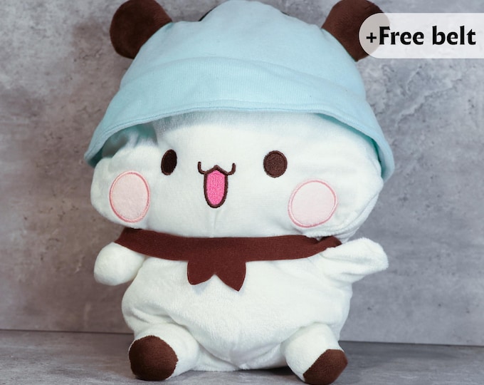 Kawaii Bear Chalk Bag | Soft Plush Rock Climbing Bag in Mint Hoodie