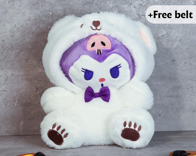 Kuromi Polar Hoodie Chalk Bag | Sanrio Bouldering Plush | Cute & Edgy Climbing Gear
