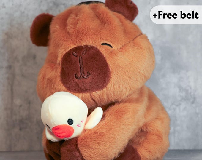 Capybara Chalk Bag – Duckling Hug Edition | Soft Plush Chalk Bag for Rock Climbing