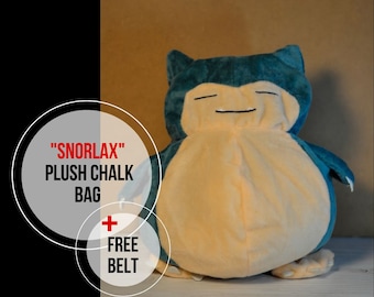 Snorlax plush chalk bag, bouldering bag, rock climbing bag