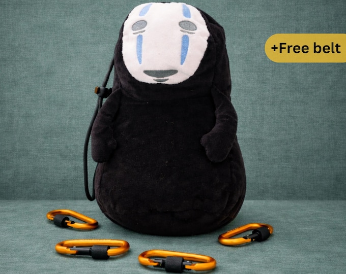 Anime No Face Chalk Bag, Plush Climbing Chalk Bucket