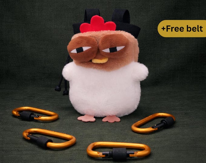 Ugly Chicken Plush Climbing Chalk Bag (Small)