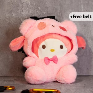 My Melody Bear Chalk Bag | Cute Sanrio-Inspired Plush Climbing Bag | Kawaii Bouldering Gift