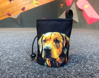 Chalk Bag  "Polygon Dog", Bouldering chalk bag, Rock climbing chalk bag