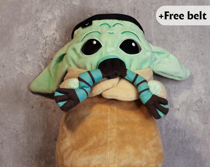 Grogu Chalk Bag | Baby Yoda Plush Climbing Accessory with Frog Snack