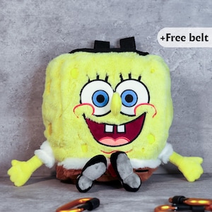 SpongeBob SquarePants Chalk Bag | Unique Handmade Climbing Accessory | Fun Plush Gift for Climbers