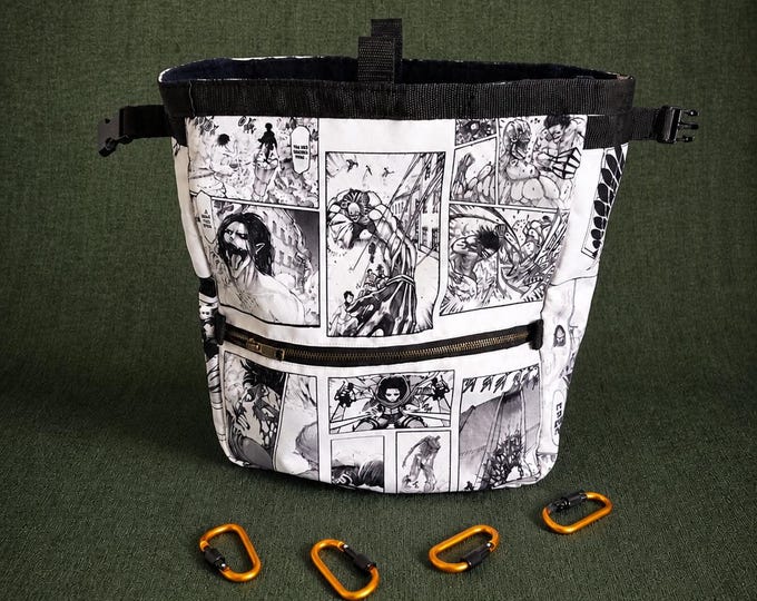 Attack on Titan Chalk Bucket | Large Climbing Chalk Bucket | Anime Chalk Bucket | Bouldering Chalk Bucket with Pocket