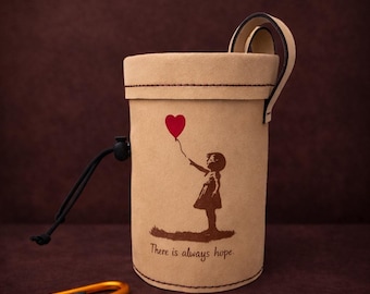 Handmade Leather Climbing Chalk Bag with Custom Laser Engraving