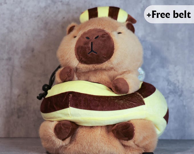 Bee Capybara Chalk Bag – Handmade Plush Chalk Bag for Climbers