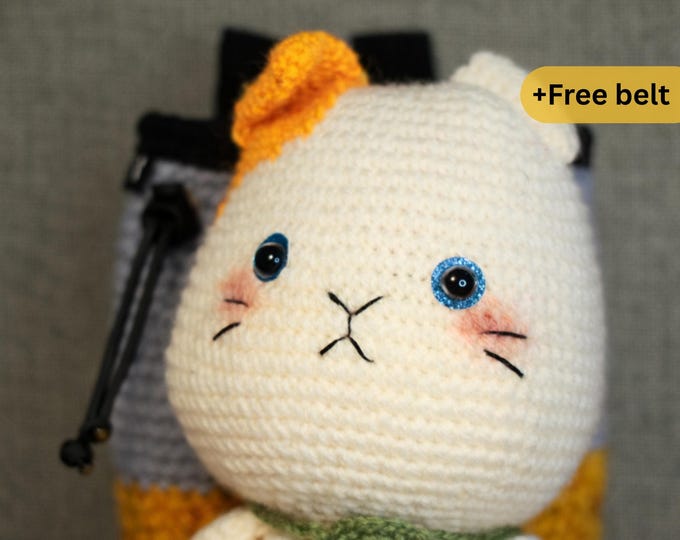 Kawaii Crochet Cat Chalk Bag