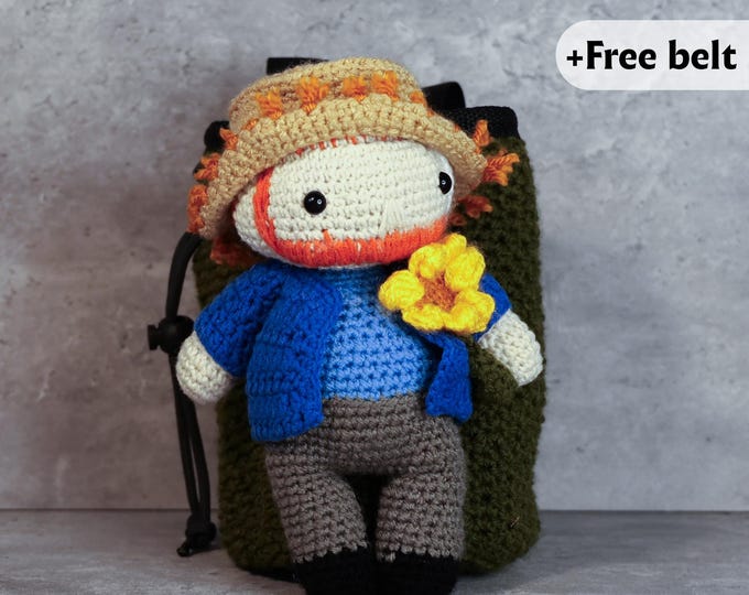 Crocheted Van Gogh – Handmade Chalk Bag for Climbing