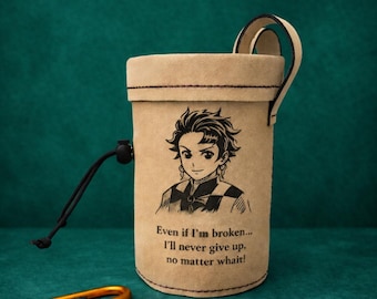 Custom Anime  Engraved Leather Climbing Chalk Bag