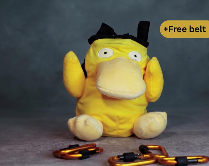 Psyduck Plush Chalk Bag | Climbing Gear for Pokémon Lovers
