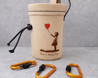 Handmade Leather Climbing Chalk Bag with Custom Laser Engraving
