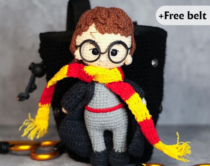 Wizard Boy Chalk Bag | Handmade Crochet Climbing Bag | Magical Gift for Harry-Inspired Fans