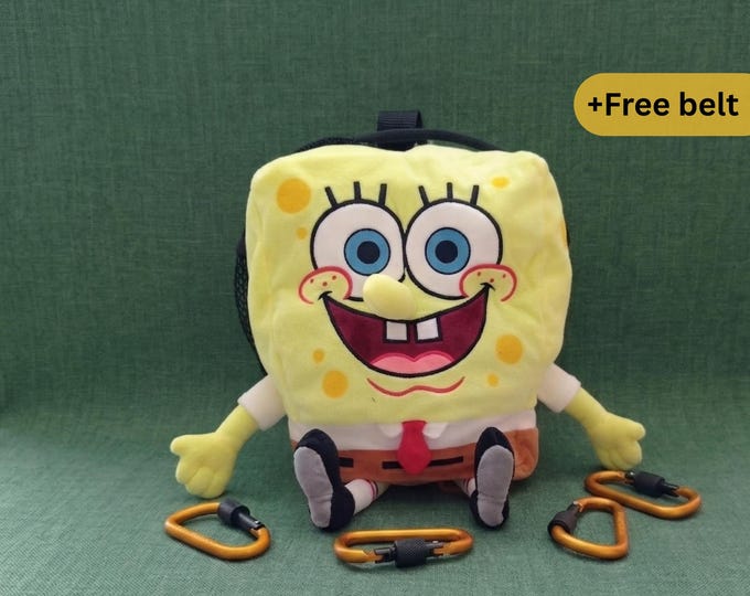 SpongeBob SquarePants Chalk Bag | Unique Handmade Climbing Accessory | Fun Plush Gift for Climbers
