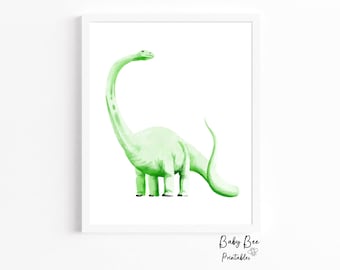 Printable Dinosaur Wall Art, Nursery Wall Art, Brontosaurus Print,  Dinosaur Print, Nursery Decor, Kids Room Printable Art, Digital Download