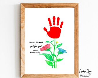 Hand picked just for you, Mother's Day gift DIY Handprint/Flower art craft Handprint.